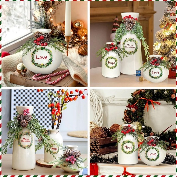 $37.99 Christmas Vase- 3 Set for Indoor Home Decor,Christmas Decorations -Vases - Picture 4 of 7